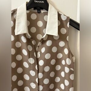 Polka Dot Sleeveless Blouse